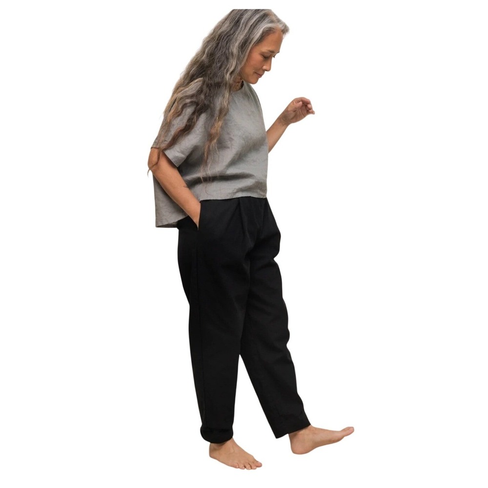 Elizabeth Suzann Andy Trouser Black Organic Cotton Canvas S-R Timeless Organic